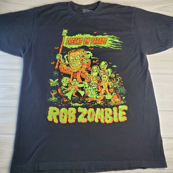 Rob Zombie Freaks on Parade Glow in Dark Concert Shirt sz Large - Picture 2 of 9